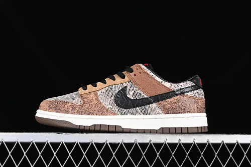 All categories Nk SB Dunk series Nk SB Dunk Low low-top sneakers Nk Dunk Low limited edition snake pattern mocha SB low-top casual skateboard shoes FJ5434-120